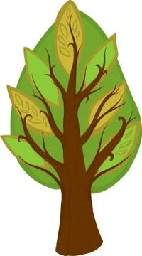 Cartoon tree. isolated Stock Illustration
