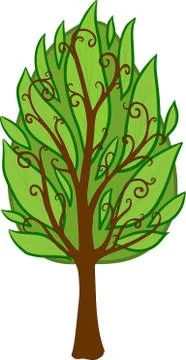 Cartoon tree. isolated Stock Illustration