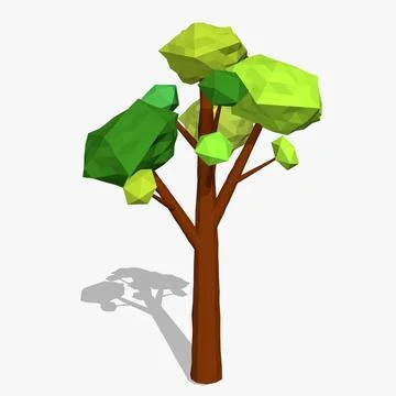 Cartoon Tree Low Poly 3D Model