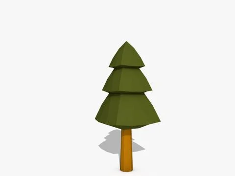Cartoon tree low poly style Stock Illustration