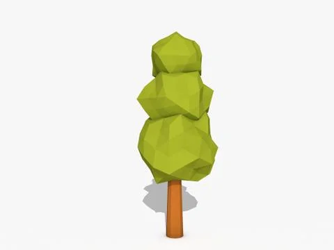 Cartoon tree low poly style Illustrazione stock