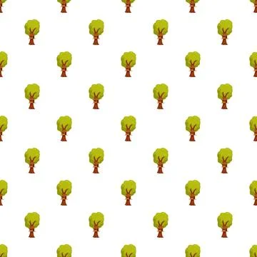 Cartoon trees creating a repeating forest design Stock Illustration