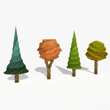 Cartoon trees Illustrazione stock