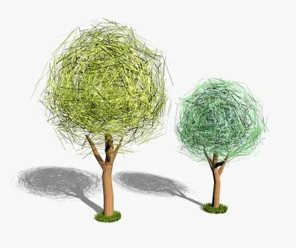 Cartoon trees Stock Illustration