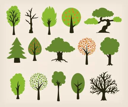 Cartoon trees Stock Illustration