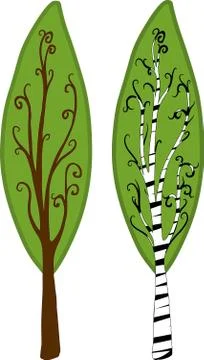 Cartoon trees. isolated 스톡 일러스트