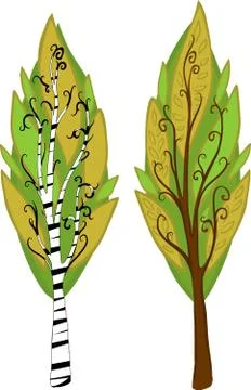 Cartoon trees. isolated 스톡 일러스트