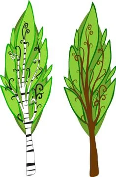 Cartoon trees. isolated Stock Illustration