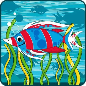 Cartoon Tropical Fish Stock Illustration