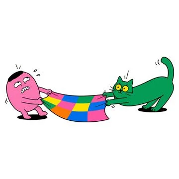 Cartoon Tug-of-War Stock Illustration