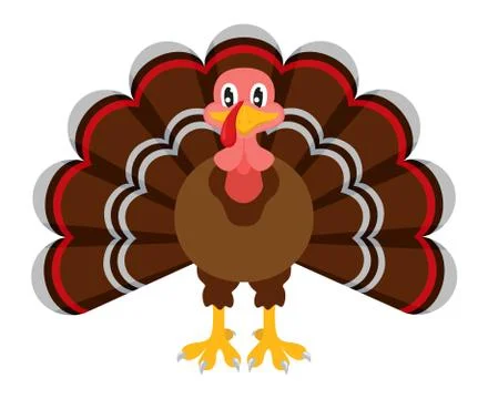 Cartoon turkey character Illustrazione stock