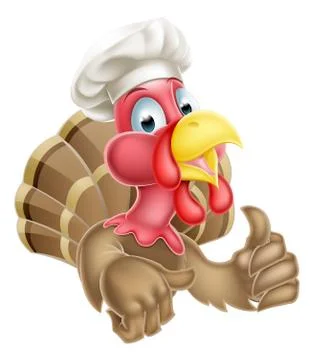 Cartoon Turkey in Chef Hat イラスト素材