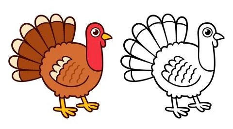 Cartoon turkey drawing Stock Illustration