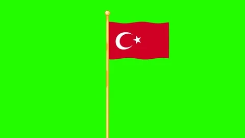 Cartoon turkey flag. Stock Footage 133019519