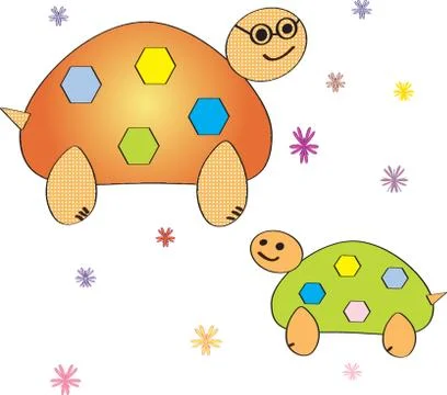 Cartoon turtle. Coloring book. Vector illustration. Illustrazione stock