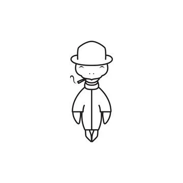 Cartoon turtle detective with hat logo design vector graphic symbol icon si.. Stock Illustration