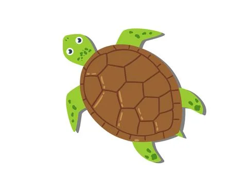 Cartoon Turtle in flat style. Vector illustration of turtle icon Stock Illustration