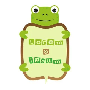 Cartoon turtle frame vector illustration Stock Illustration