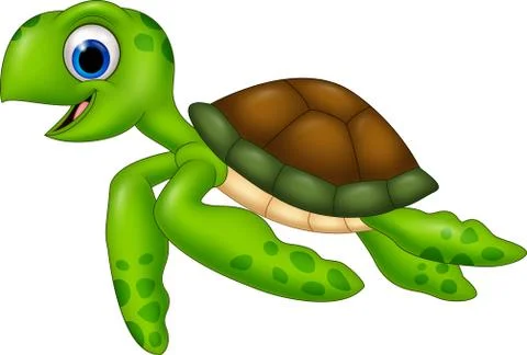 Cartoon turtle isolated on white background Stock Illustration