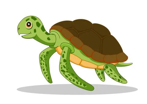 Cartoon turtle isolated on white background Stock Illustration