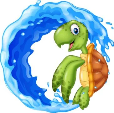 Cartoon turtle mascot Stock Illustration