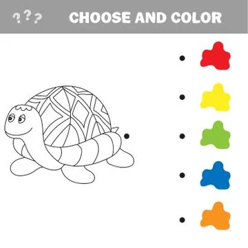 Cartoon turtle. Outlined. Vector illustration イラスト素材