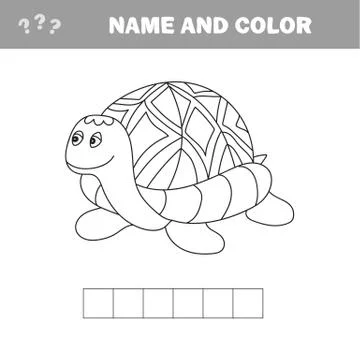 Cartoon turtle. Outlined. Vector illustration Stock Illustration
