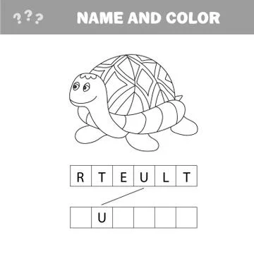 Cartoon turtle. Outlined. Vector illustration Illustrazione stock