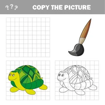 Cartoon turtle. Outlined. Vector illustration Illustrazione stock