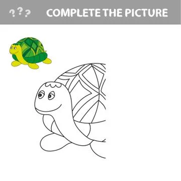 Cartoon turtle. Outlined. Vector illustration Illustrazione stock