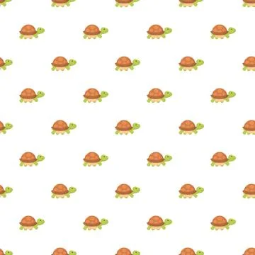 Cartoon turtle seamless pattern for children's design 스톡 일러스트