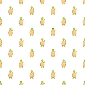Cartoon turtle seamless pattern on white background イラスト素材