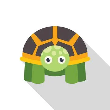 This cartoon turtle is standing and looking forward Illustrazione stock