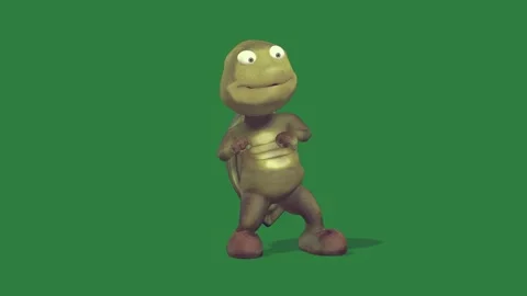 A cartoon turtle standing isolated on green screen background 스톡 동영상 336856116