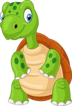 Cartoon turtle on white background Stock Illustration