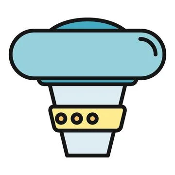 Cartoon ufo icon representing alien technology and outer space exploration Stock Illustration