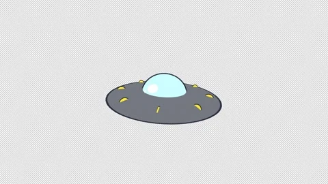 Cartoon UFO Spaceship Floating Vector Animation with Alpha Channel 库存影片 344755594