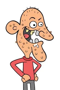 Cartoon ugly man, vector illustration Ilustração Stock