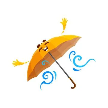 Cartoon umbrella character charming vector parasol 스톡 일러스트