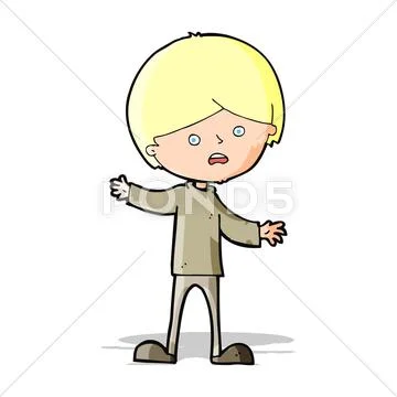 Cartoon unhappy boy Stock Illustration