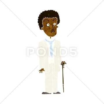 Cartoon unhappy gentleman Stock Illustration