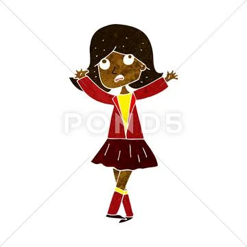 Cartoon unhappy girl Stock Illustration