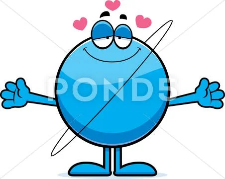 Cartoon uranus hug Stock Illustration
