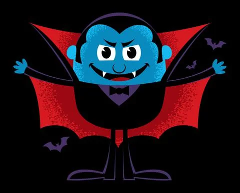 Cartoon Vampire on Black Stockillustratie