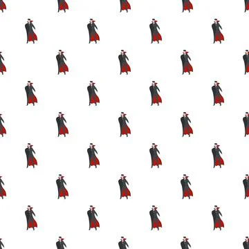 Cartoon vampire character seamless pattern for halloween designs Stock Illustration