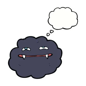 Cartoon vampire cloud with thought bubble Stock Illustration
