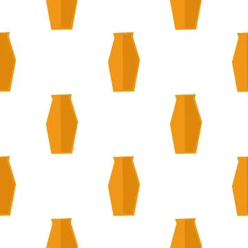 Cartoon vase seamless pattern with brown color. Kids Hand drawn scandinavian Stockillustratie