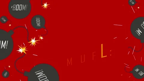 Cartoon vector animation background with bombs for sale Stock Footage 146402797