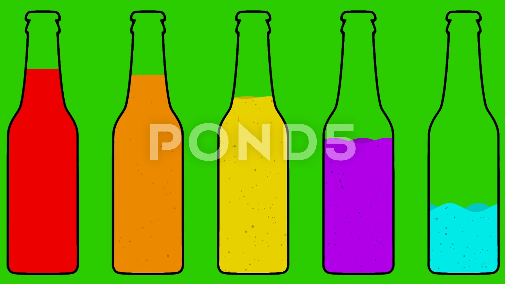 Cartoon Vector Bottles Filling Up Animat... | Stock Video | Pond5
