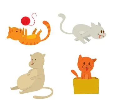 Cartoon vector cat character Stock Illustration